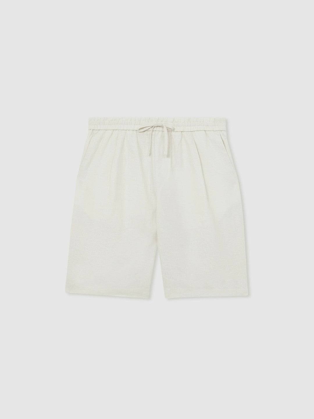Reiss Sale - Linen Drawstring Shorts in Stone