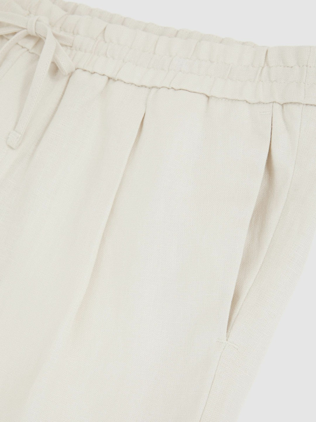 Reiss Sale - Linen Drawstring Shorts in Stone