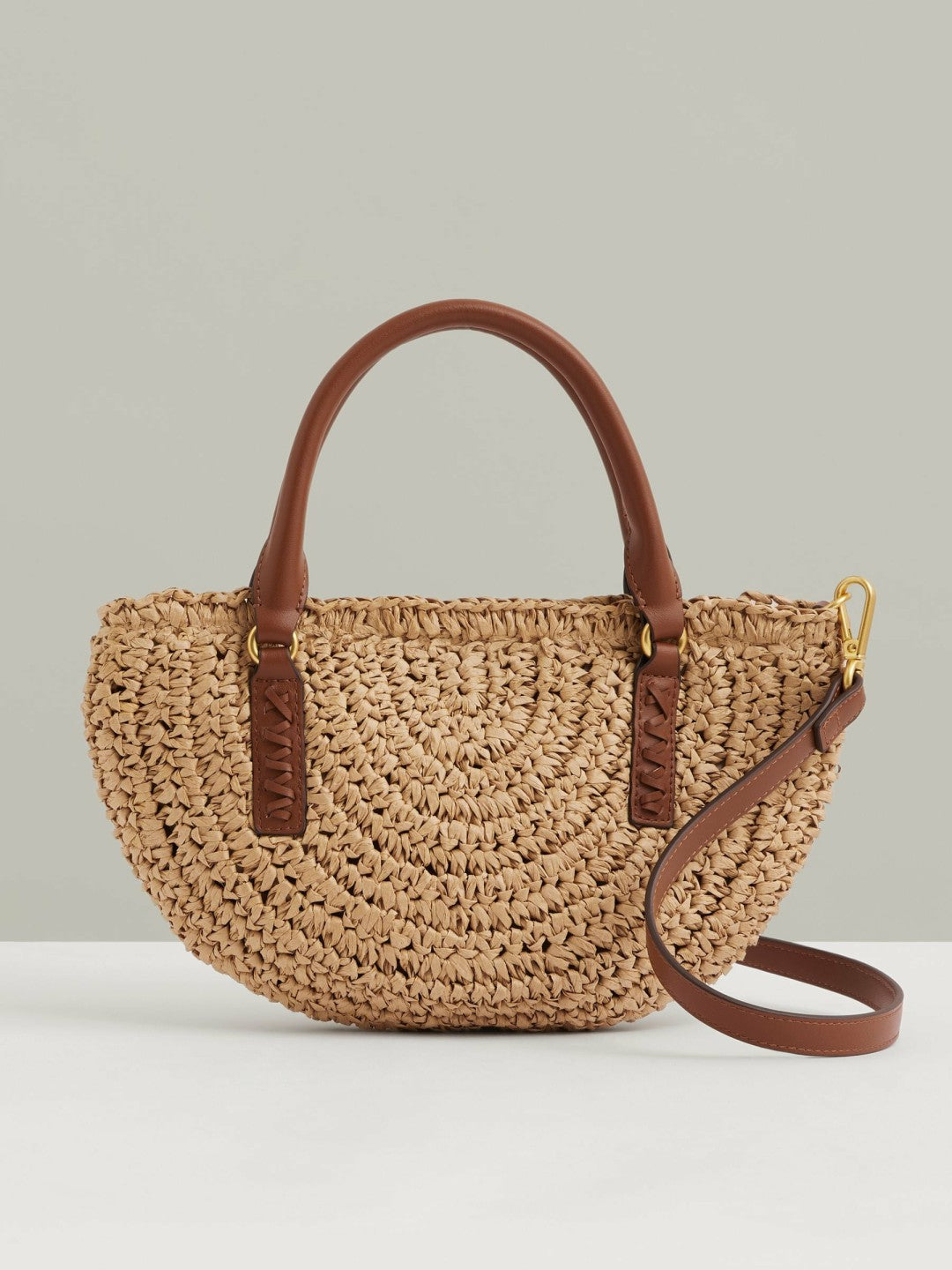 Reiss Featured - Raffia Woven Cross-body Bag in Natural