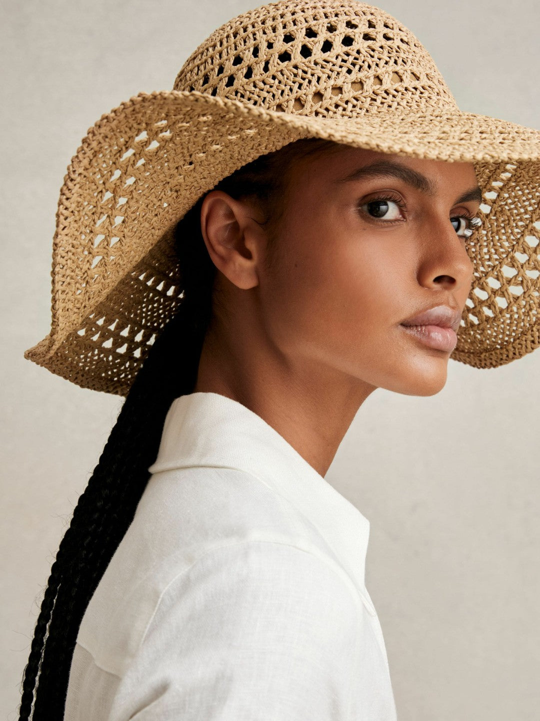 Reiss Featured - Straw Sun Hat in Natural