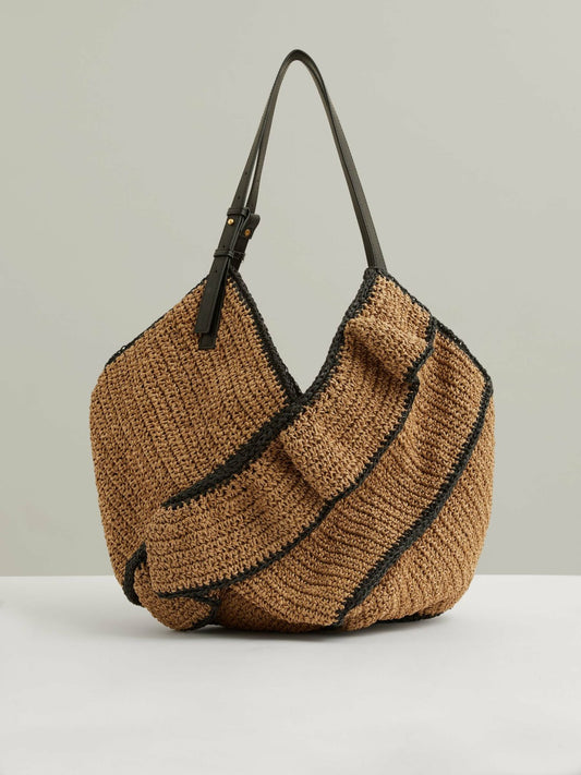 Reiss Savings - Raffia Ruffle Tote Bag in Natural
