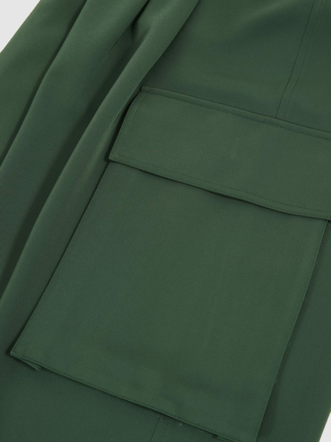 Reiss Offer - Petite Wide-Leg Pleated Cargo Trousers in Green