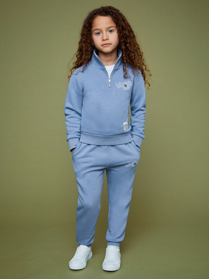 Reiss Best Seller - 13-14 yrs SmileyWorld Half-Zip Sweatshirt Unisex Fit in Blue