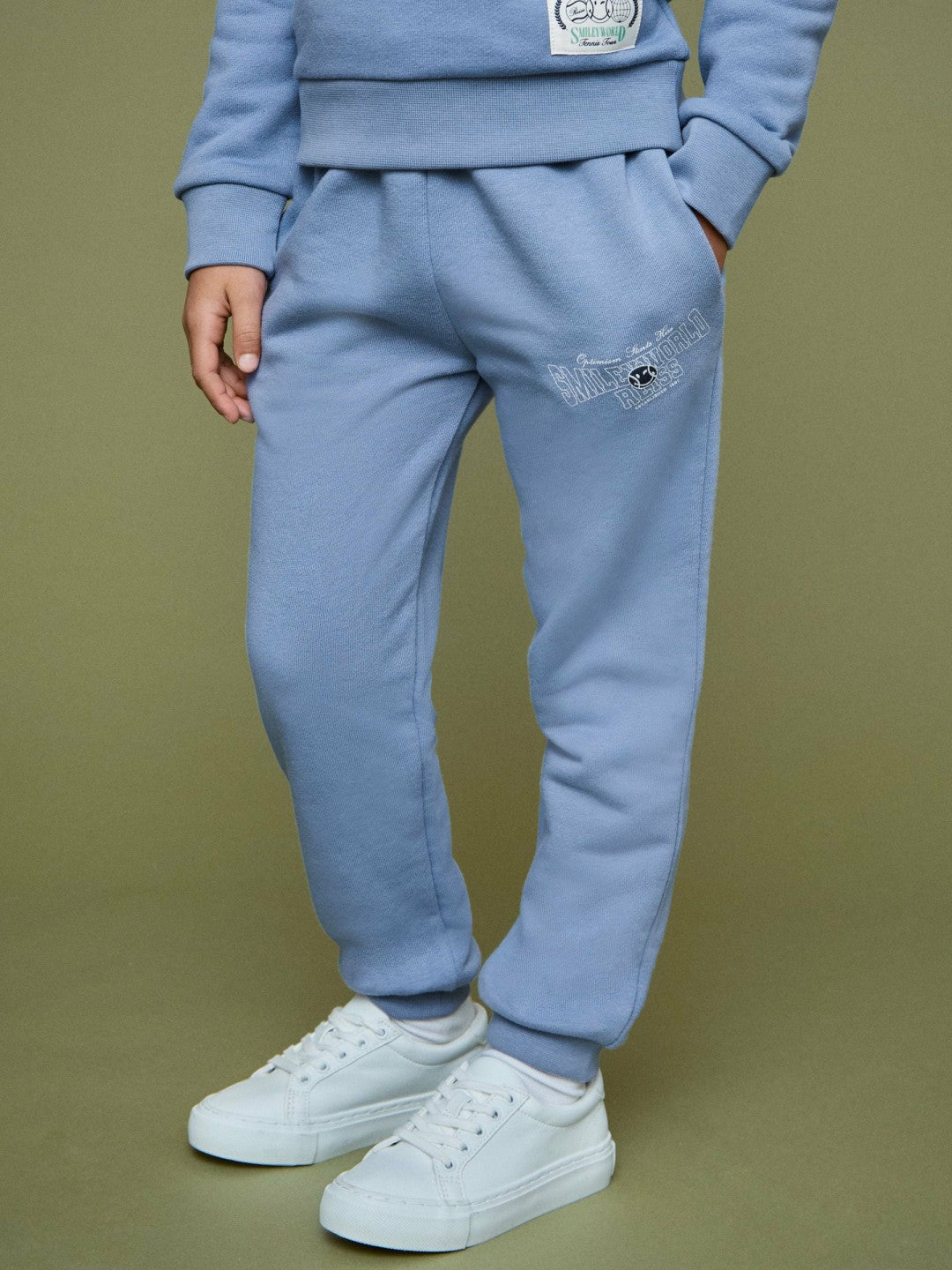 Reiss Deal - 13-14 yrs SmileyWorld Cuffed Joggers Unisex Fit in Blue