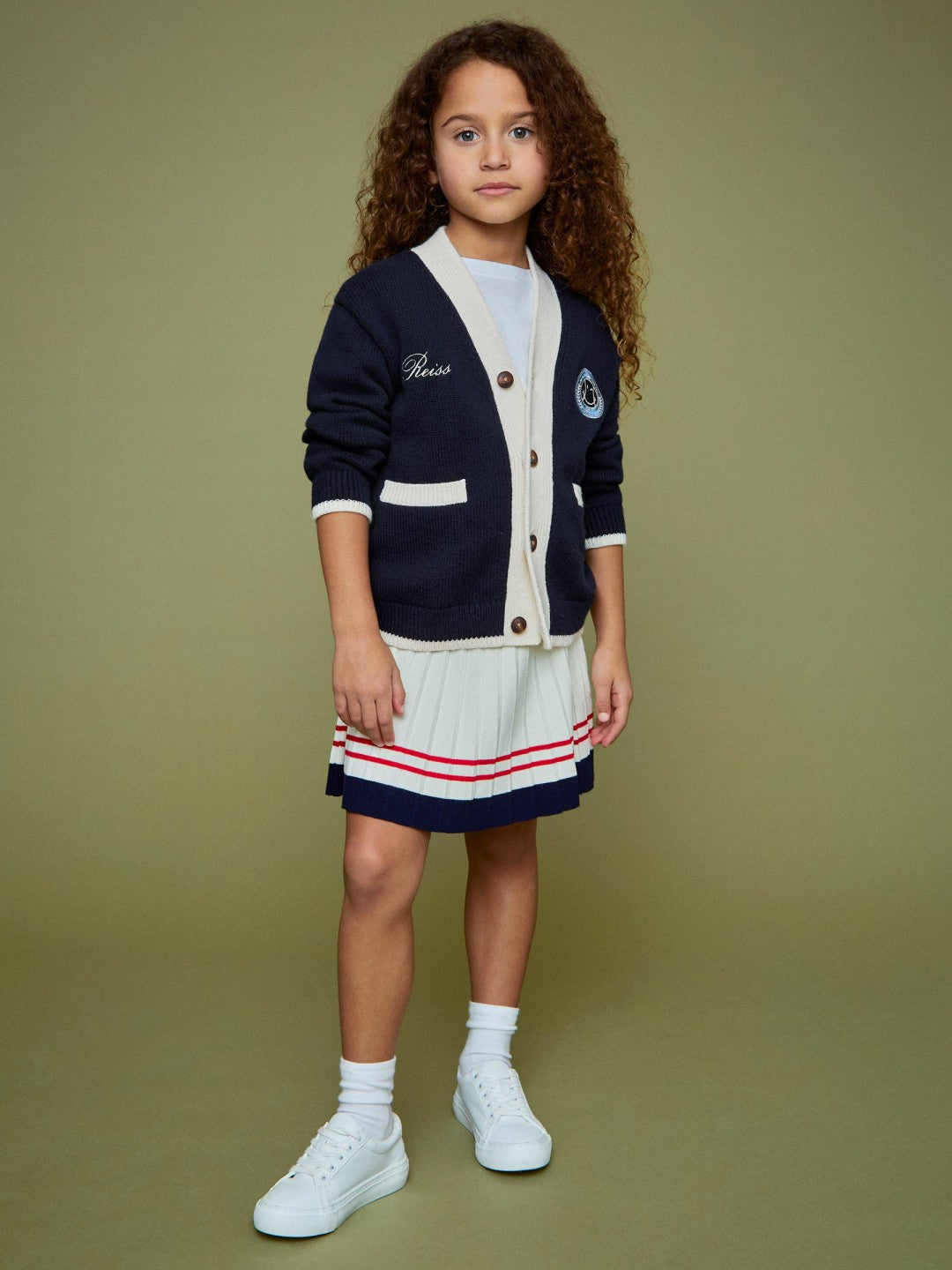 Reiss 3-9 yrs SmileyWorld Logo Cardigan Unisex Fit in Off White
