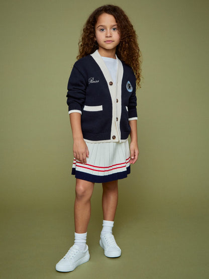 Reiss 3-9 yrs SmileyWorld Logo Cardigan Unisex Fit in Off White