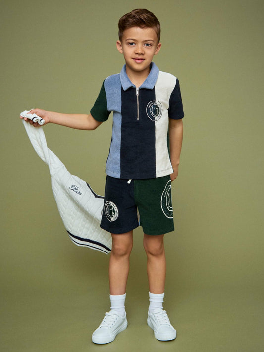 Reiss 3-9 yrs SmileyWorld Towel Polo Shirt in Blue