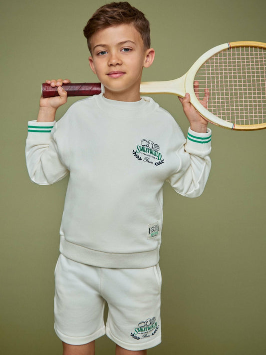 Reiss Deal - 3-9 yrs SmileyWorld Logo Sweatshirt Unisex Fit in White