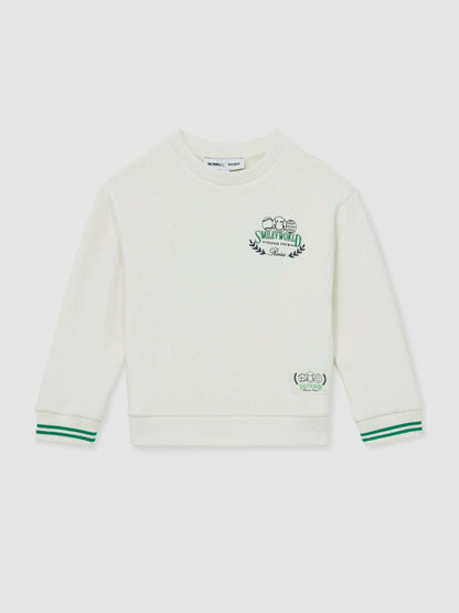 Reiss Deal - 3-9 yrs SmileyWorld Logo Sweatshirt Unisex Fit in White