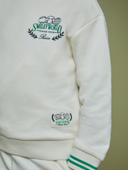 Reiss Deal - 3-9 yrs SmileyWorld Logo Sweatshirt Unisex Fit in White