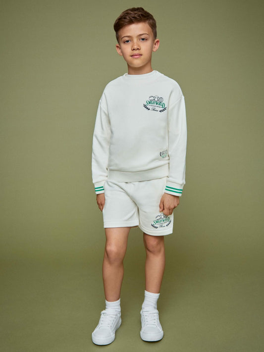 Reiss Affordable - 3-9 yrs SmileyWorld Drawstring Shorts Unisex Fit in White