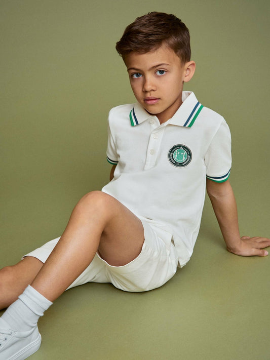 Reiss 9-13 yrs SmileyWorld Piqué Polo Shirt in White