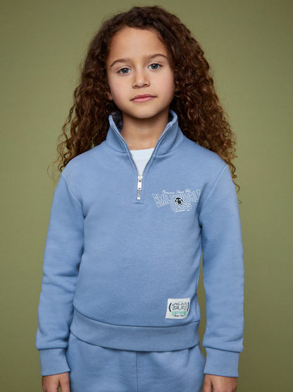 Reiss Featured - 9-13 yrs SmileyWorld Half-Zip Sweatshirt Unisex Fit in Blue