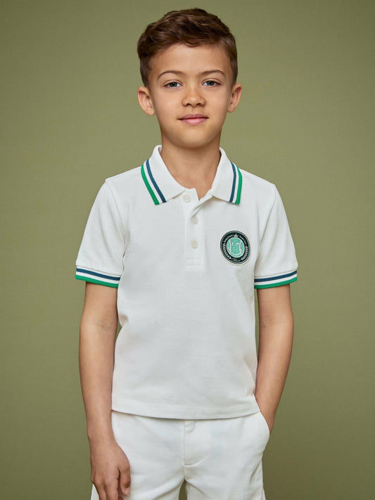 Reiss 3-9 yrs SmileyWorld Piqué Polo Shirt in White