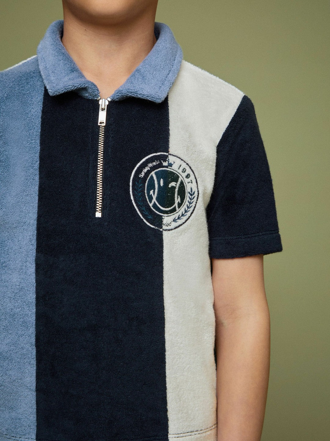 Reiss Popular Choice - 13-14 yrs SmileyWorld Towel Polo Shirt in Blue
