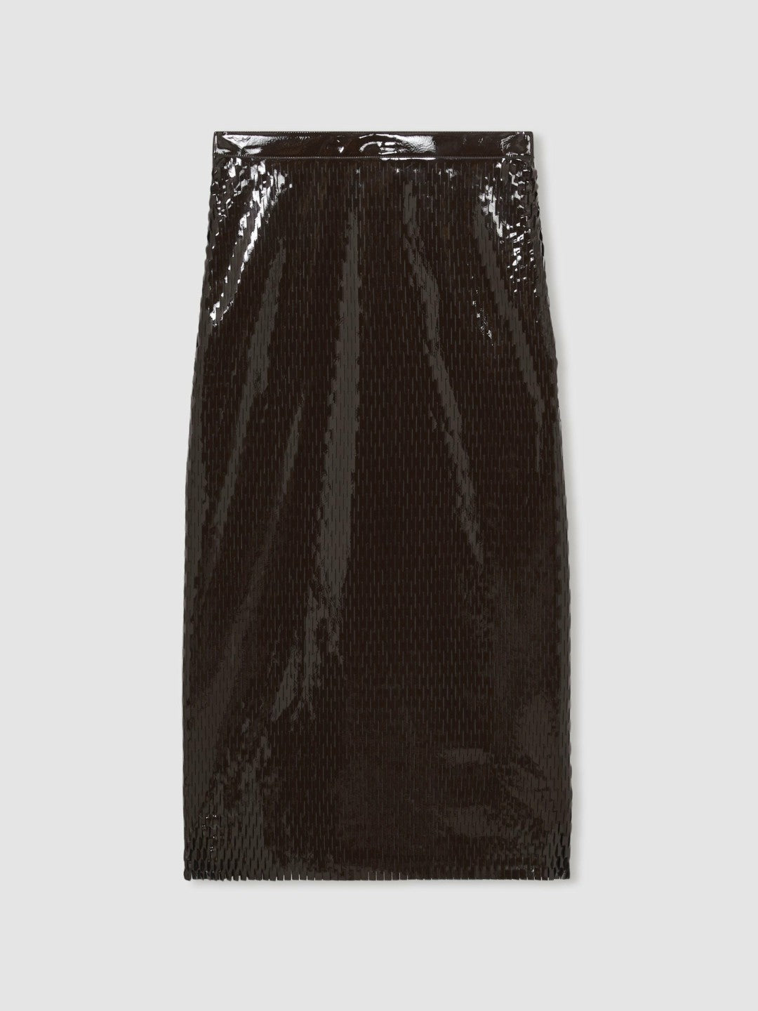 Reiss Value - Atelier Laser-Cut Pencil Skirt in Chocolate
