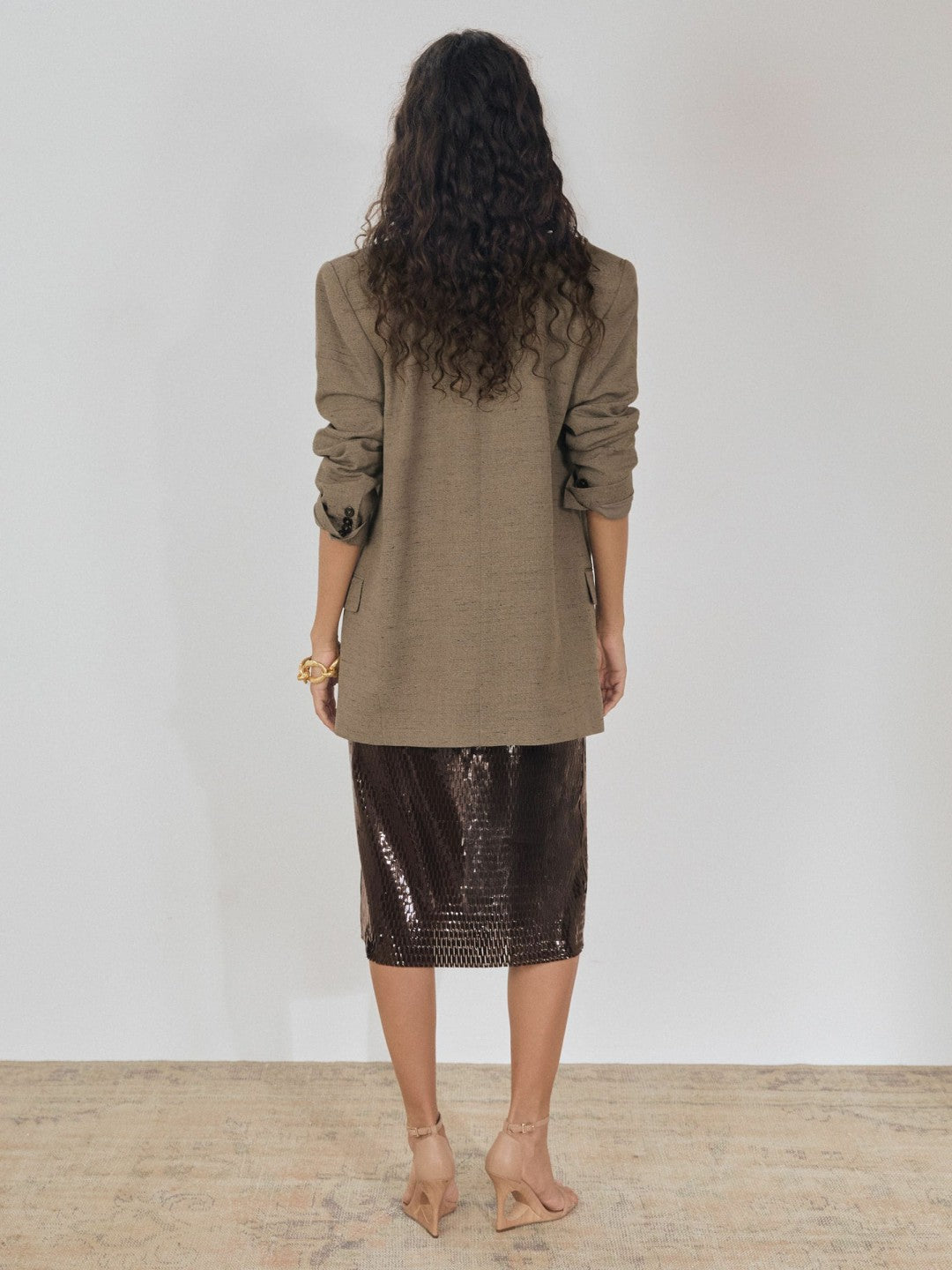 Reiss Value - Atelier Laser-Cut Pencil Skirt in Chocolate