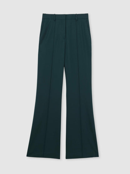 Reiss Wool-Blend Wide-Leg Suit Trousers in Green