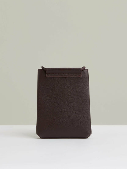 Reiss Affordable - Leather Phone Holder in Oxblood