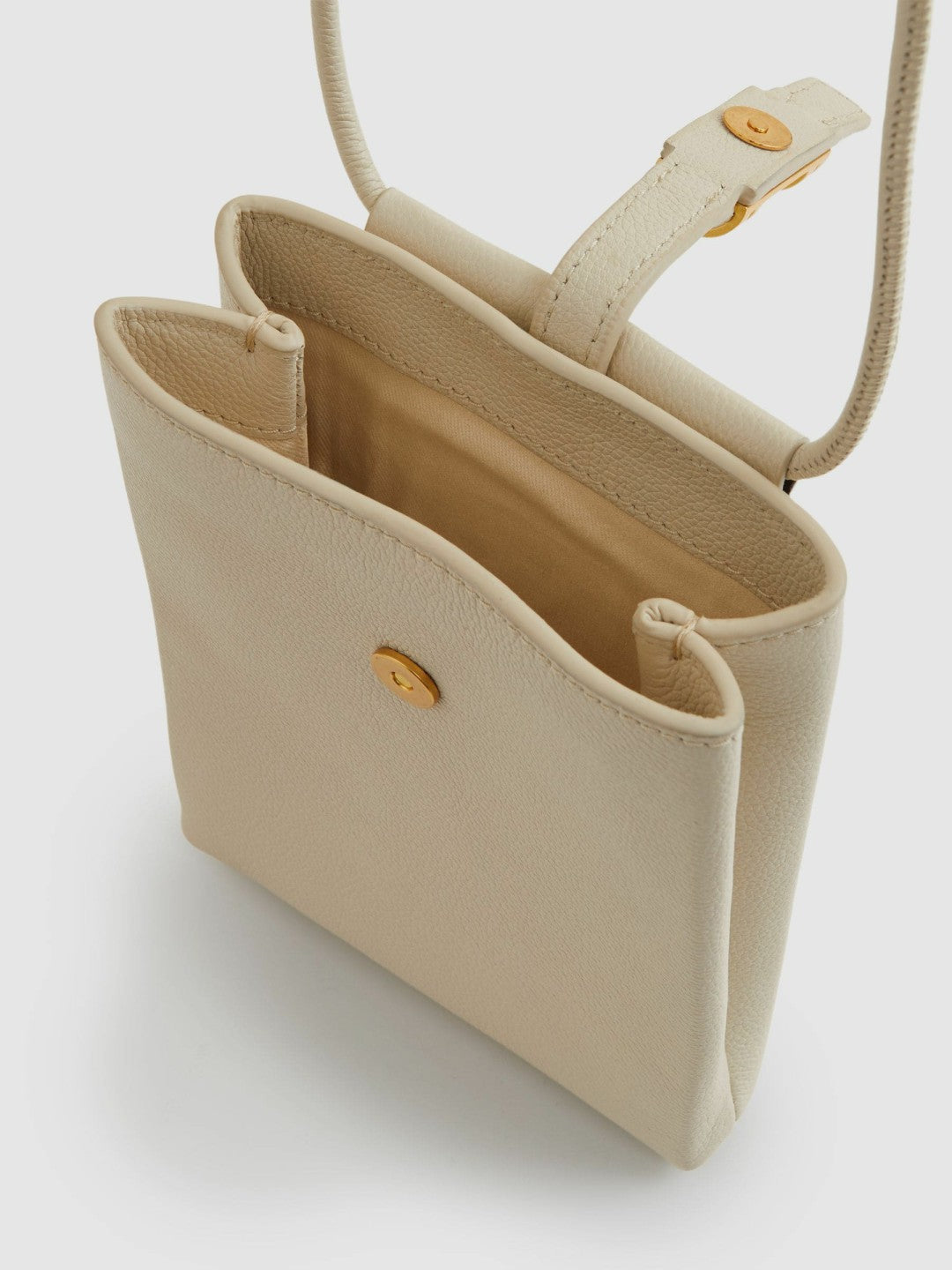 Reiss Offer - Leather Phone Holder in Off White