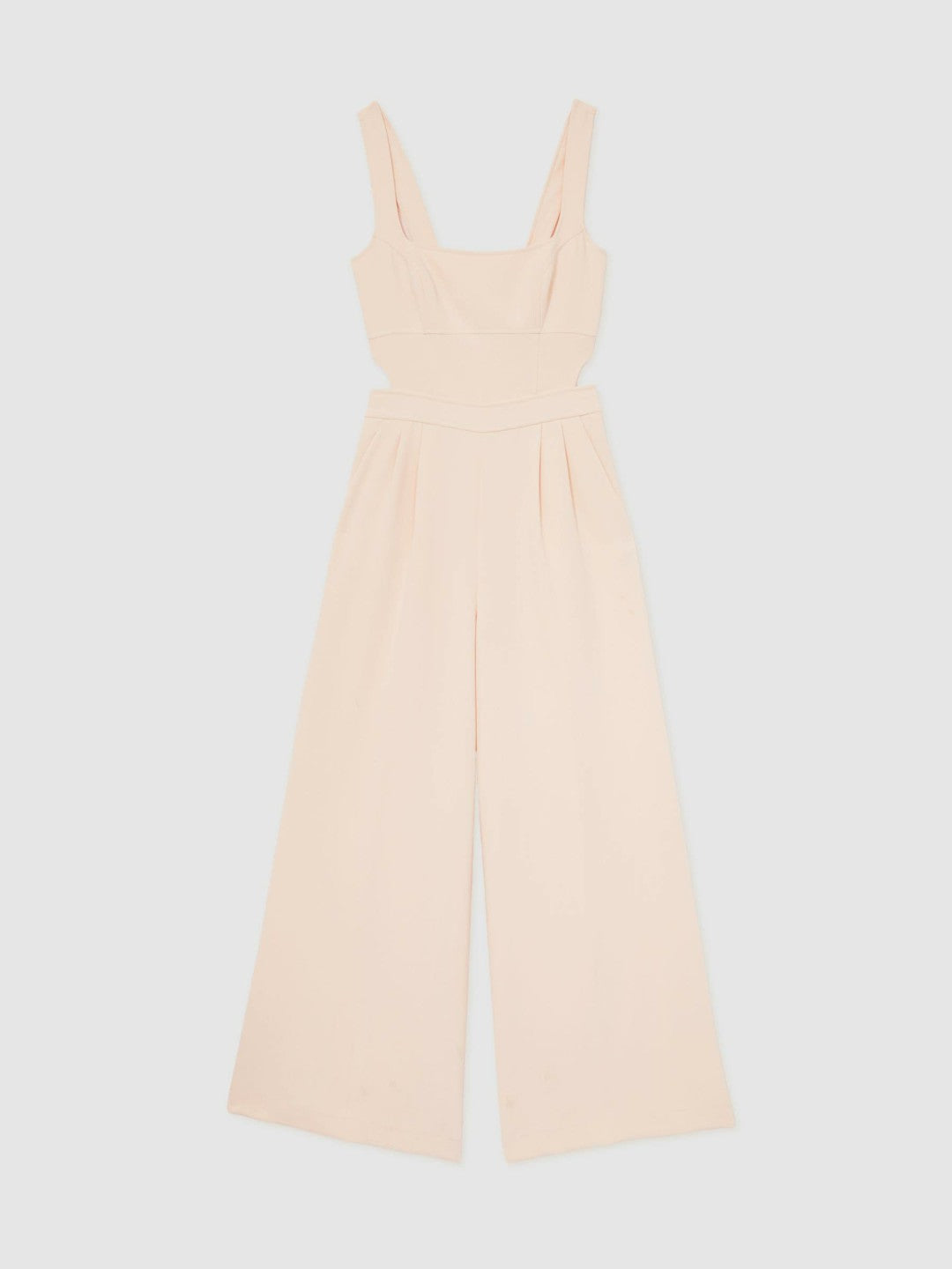 Reiss Best Seller - Wide-Leg Cut-Out Jumpsuit in Pale Pink