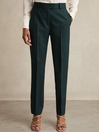 Reiss Wool-Blend Slim-Fit Suit Trousers in Green