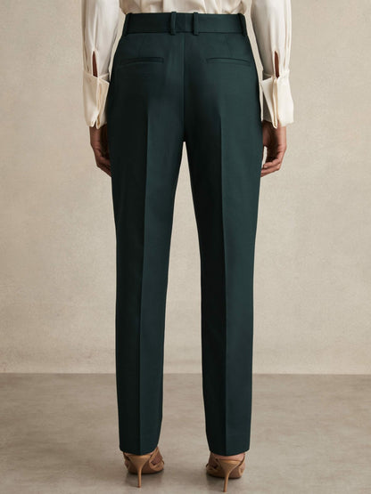 Reiss Wool-Blend Slim-Fit Suit Trousers in Green