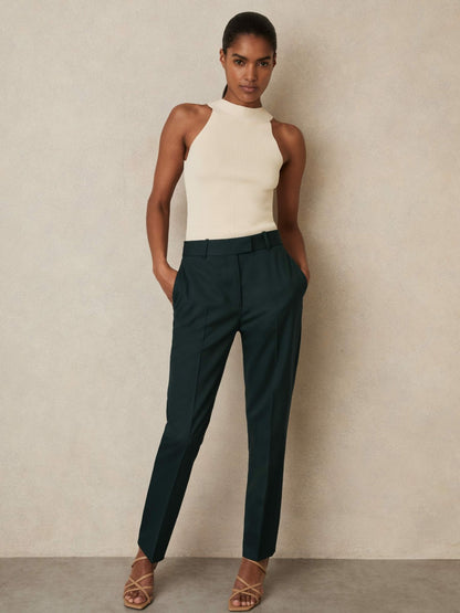 Reiss Wool-Blend Slim-Fit Suit Trousers in Green