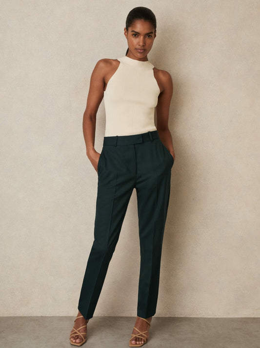 Reiss Popular Choice - Petite Wool-Blend Slim-Fit Suit Trousers in Green