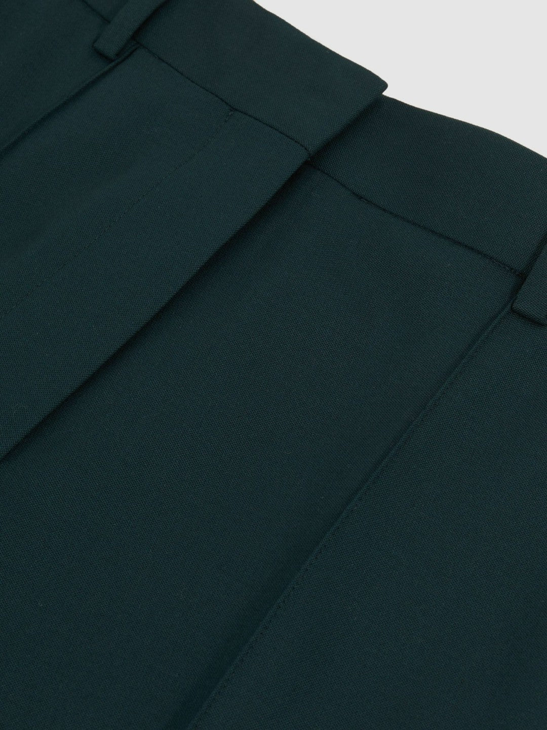 Reiss Petite Wool-Blend Wide-Leg Suit Trousers in Green