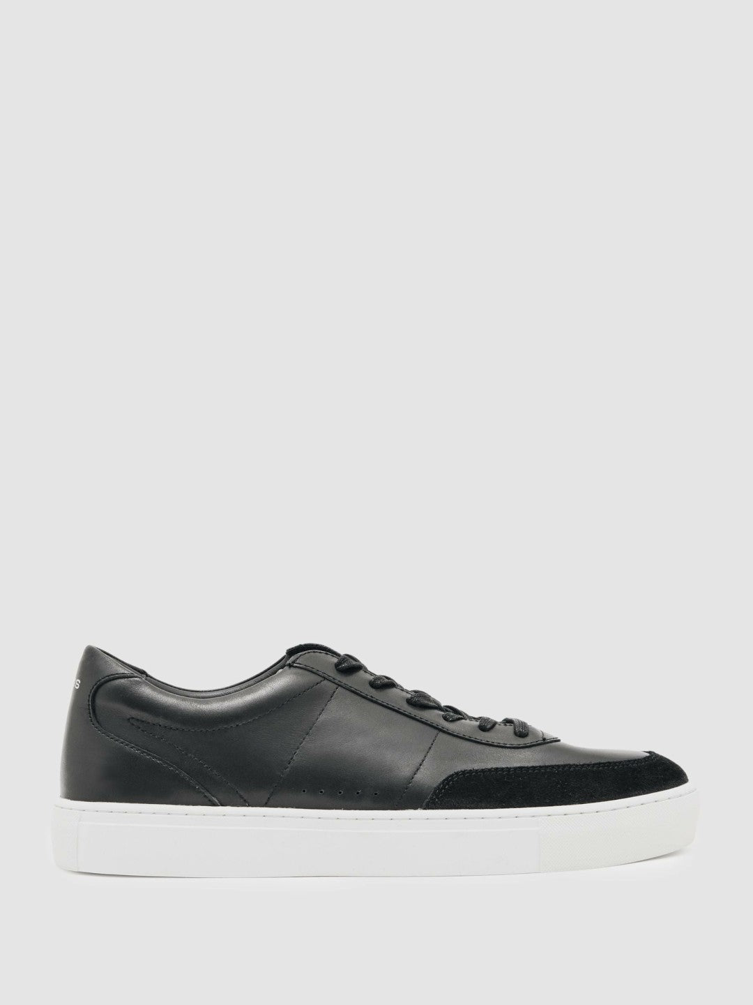 Reiss Affordable - Bonded-Leather Low-Top Trainers in Black