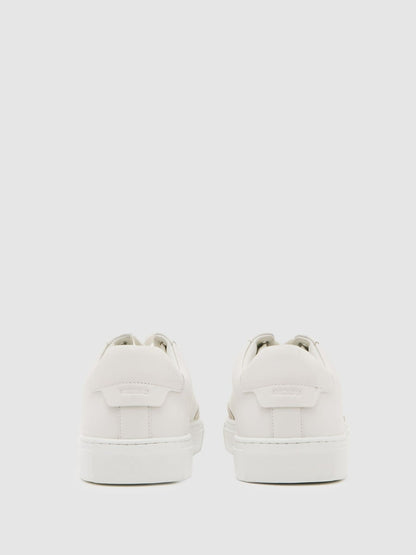Reiss Popular Choice - Bonded-Leather Low-Top Trainers in White