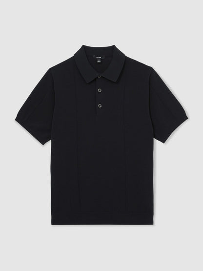 Reiss Cotton-Silk Polo Shirt in Navy
