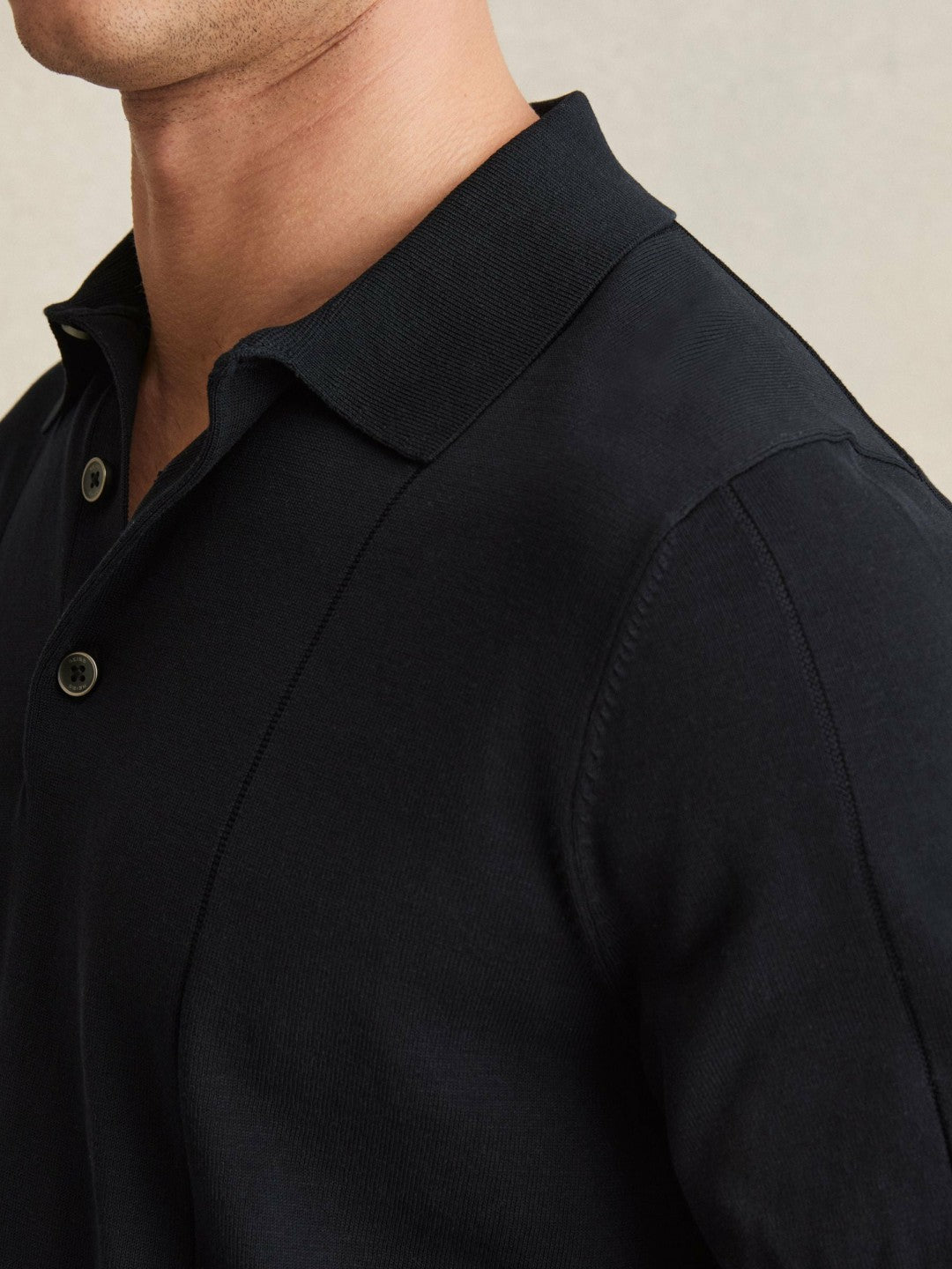 Reiss Cotton-Silk Polo Shirt in Navy