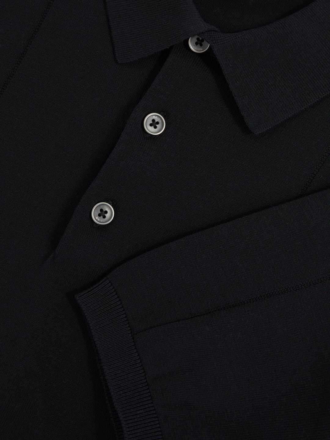 Reiss Cotton-Silk Polo Shirt in Navy