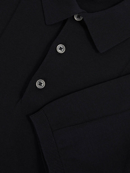 Reiss Cotton-Silk Polo Shirt in Navy