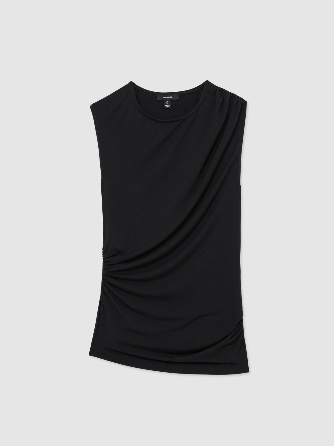 Reiss Stretch-Modal Ruched Vest in Black