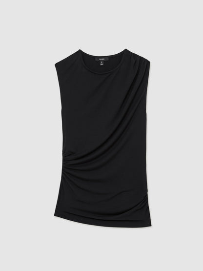 Reiss Stretch-Modal Ruched Vest in Black