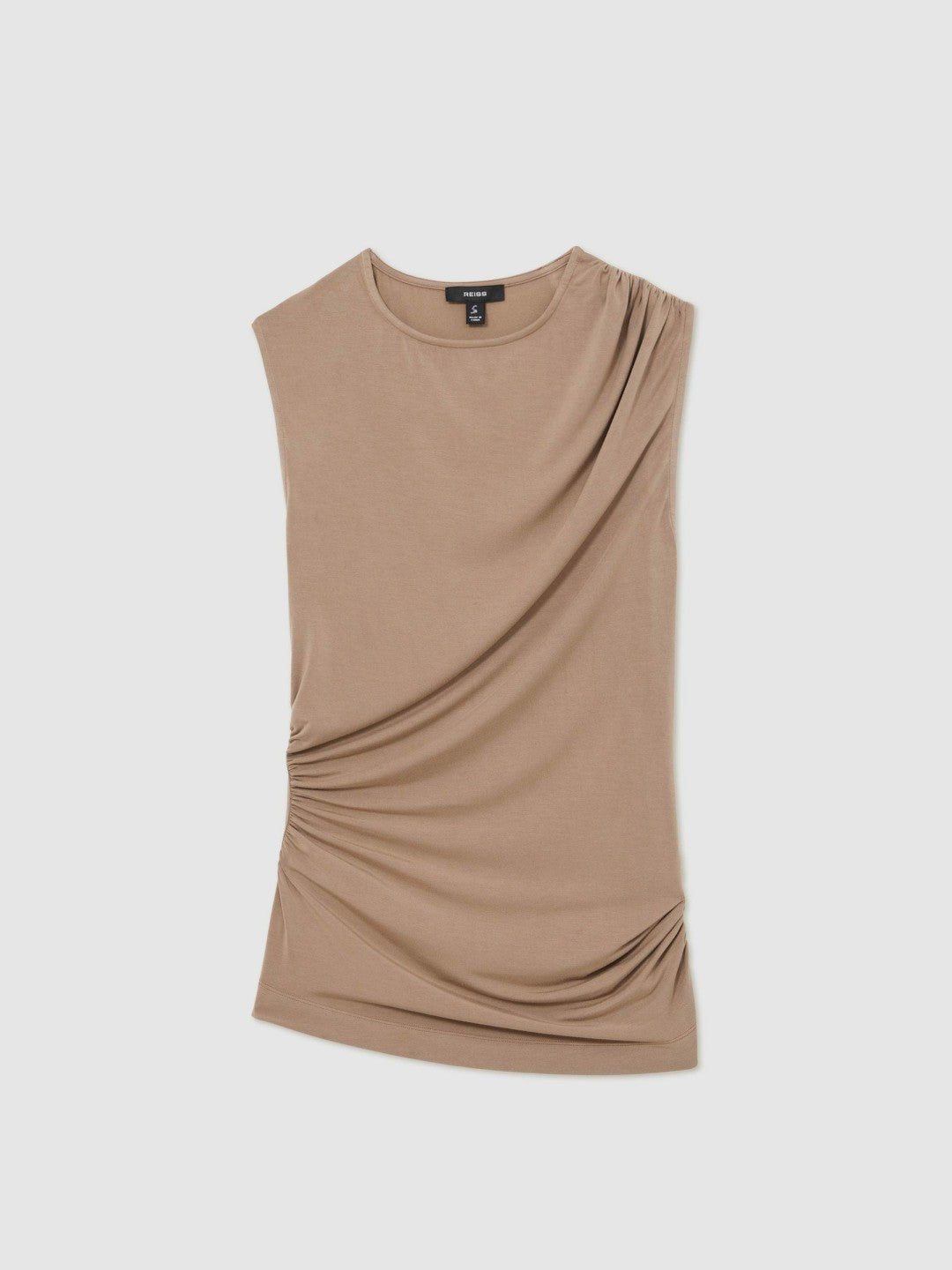 Reiss Value - Stretch-Modal Ruched Vest in Mocha Brown