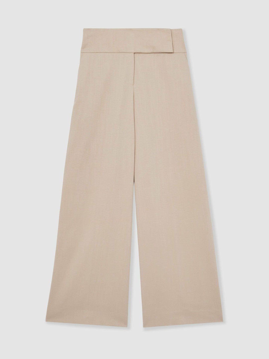 Reiss Deal - Petite Lyocell-Linen Wide-Leg Trousers in Neutral