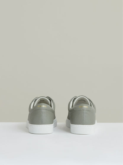 Reiss Featured - Tumbled-Leather Low-Top Trainers in Mint Green