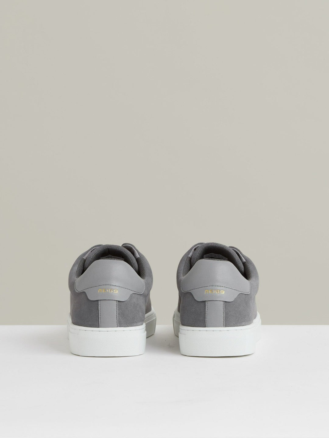 Reiss Sale - Suede Slip-On Elasticated Trainers in Grey