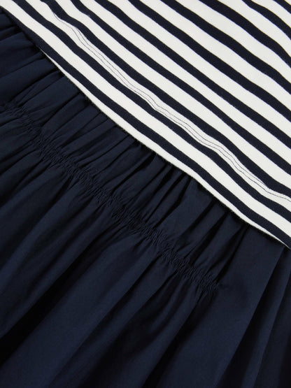 Reiss Sale - 9-13 yrs Cotton Layered Sleeveless Midi Dress in Navy
