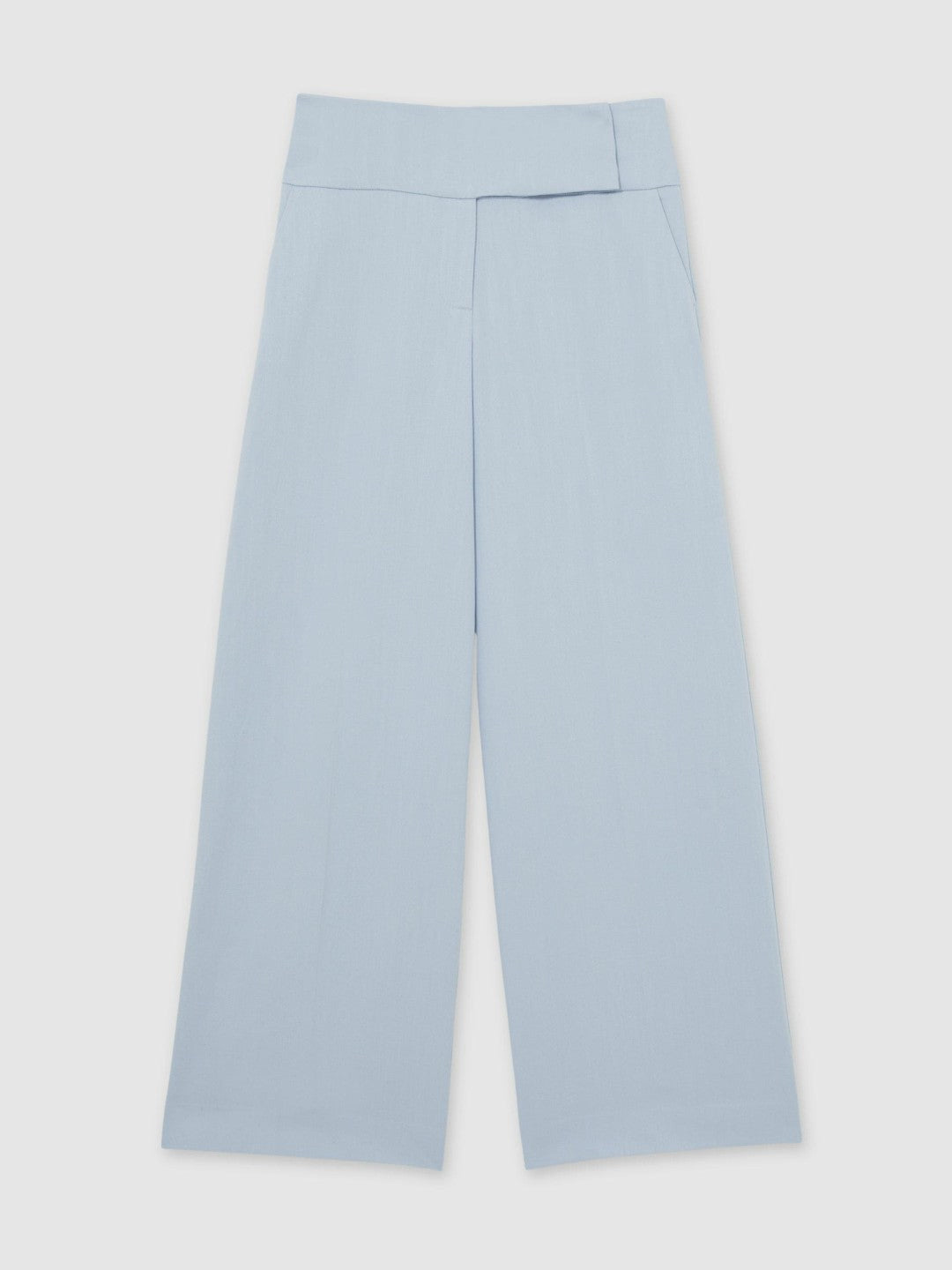Reiss Best Seller - Lyocell-Linen Wide-Leg Trousers in Blue