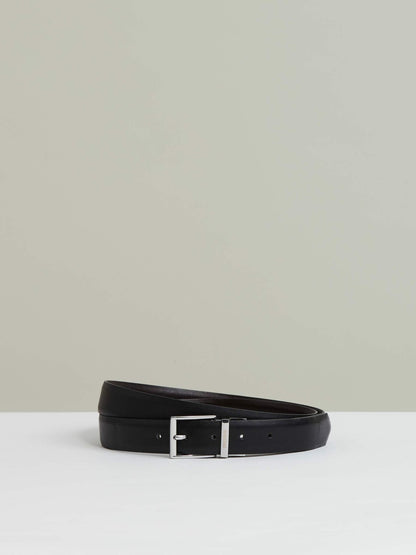 Reiss Value - Reversible Leather Belt with Interchangeable Buckle in Black/Brown