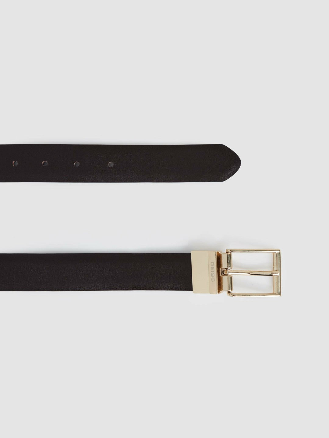 Reiss Value - Reversible Leather Belt with Interchangeable Buckle in Black/Brown