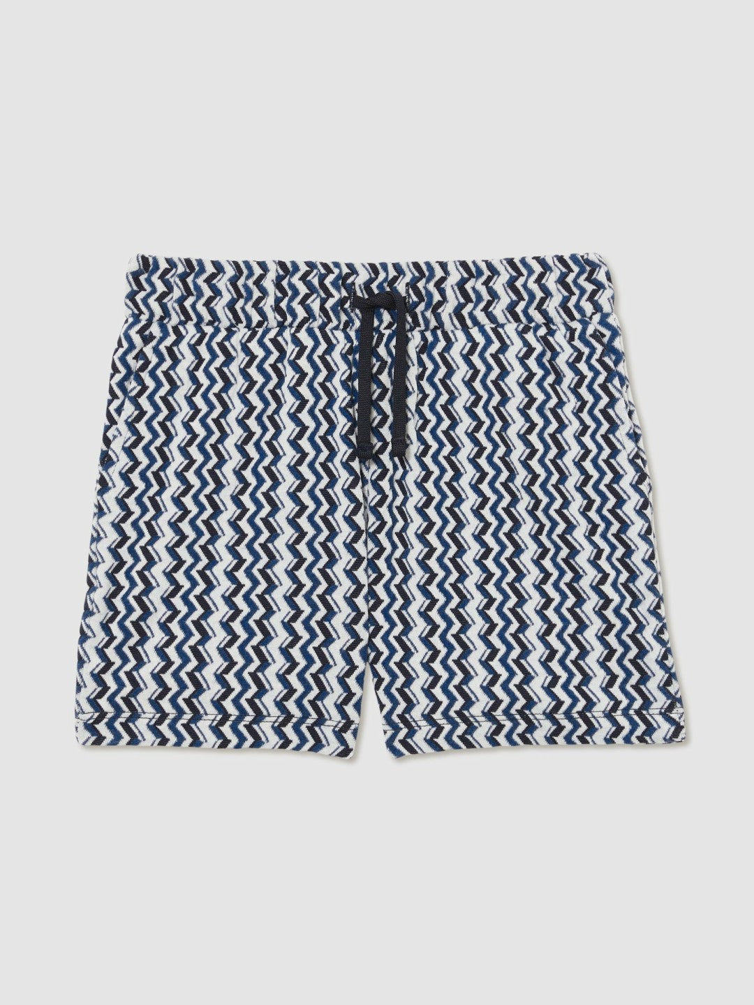 Reiss Offer - 3-9 yrs Zig-Zag Knit Drawstring Shorts in Blue
