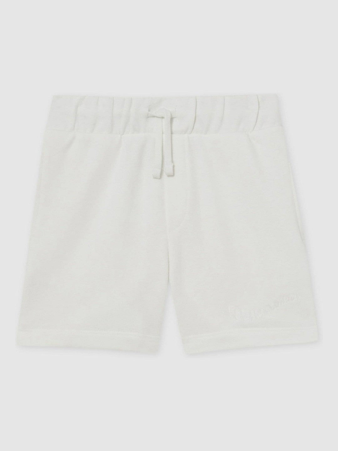 Reiss 3-9 yrs Cotton Brand-Embroidered Shorts in Off White