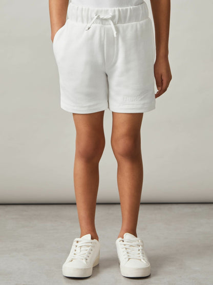 Reiss 3-9 yrs Cotton Brand-Embroidered Shorts in Off White