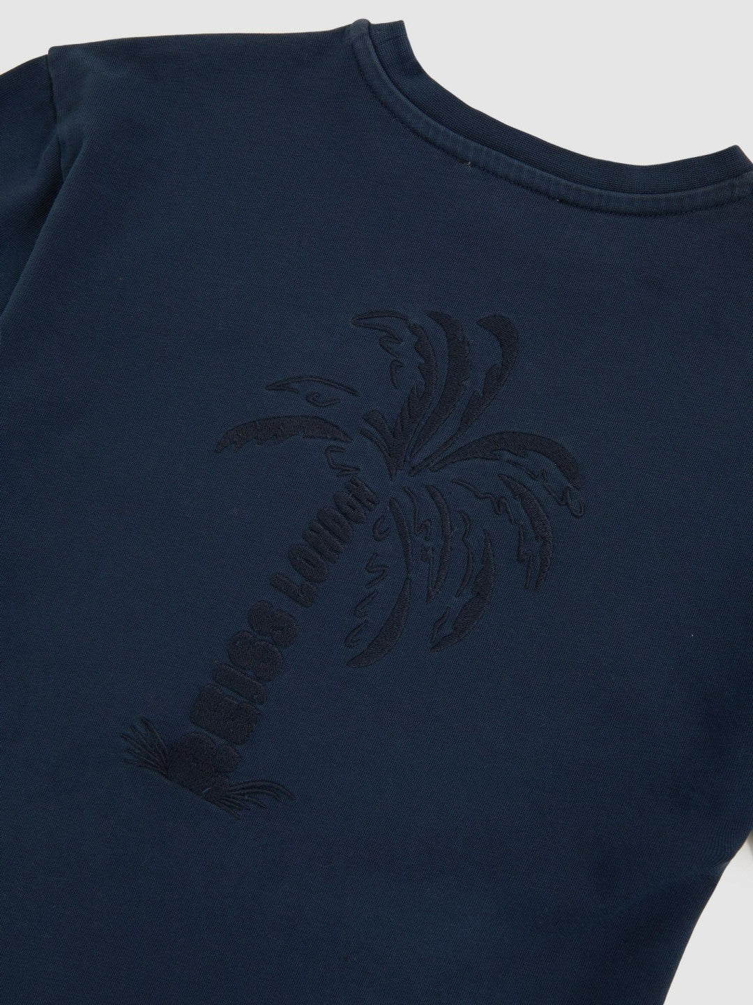 Reiss 3-9 yrs Cotton Palm-Embroidery Oversize T-Shirt in Washed Navy